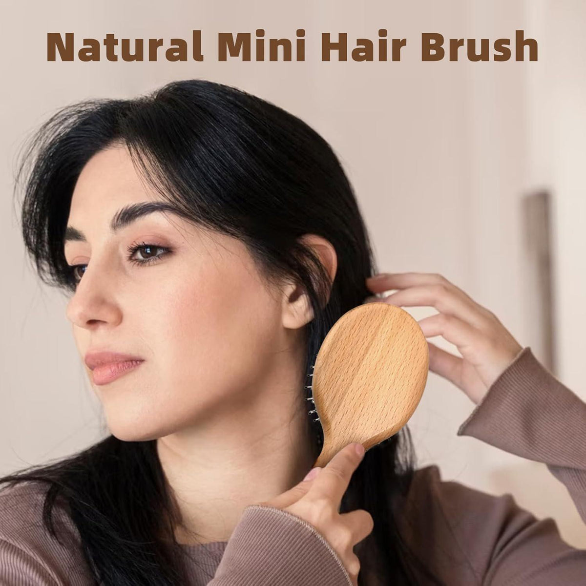 BLACK EGG Hair Brush Mini Boar Bristle Hairbrush For Thick Curly Thin Long Short Wet Or Dry Hair Detangle Massage Add Shine,