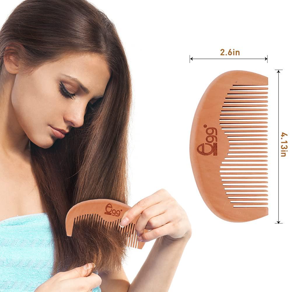 BLACK EGG Paddle Detangling Hair Brush For Women Girls, Rainbow Nylon Brush For Thick Thin Curly Hair, Includes Wooden Detangler Comb And 3 Hair Ties,