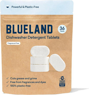 Blueland Dishwasher Detergent Tablets, 36 Count, Unscented, Plastic-Free, Eco-Friendly, Natural, Non-Toxic, Sustainable Dishwashing Pods