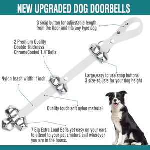 BlueTree Adjustable Dog Potty Training Doorbells 7 Loud Bells Easy Puppy Training