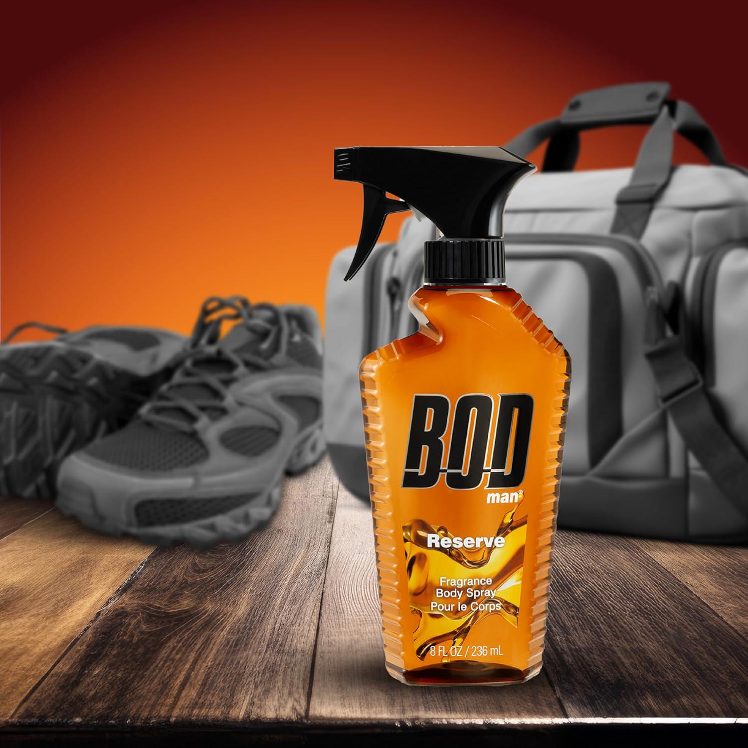 BOD Man Fragrance Body Spray, Reserve, 8 Fl Oz,