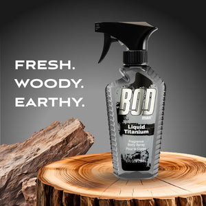 BOD Man Fragrance Body Spray, Liquid Titanium, 8 Fl Oz,
