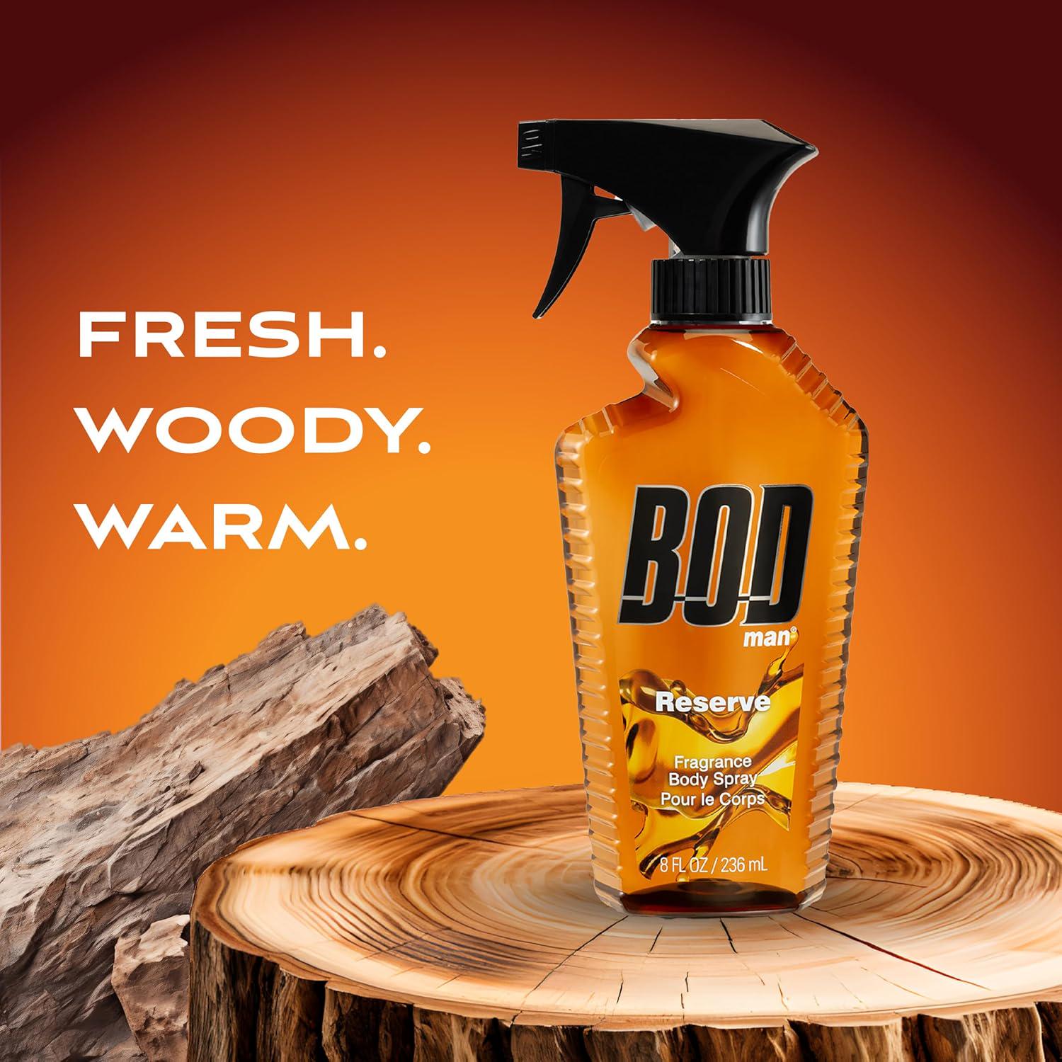 BOD Man Fragrance Body Spray, Reserve, 8 Fl Oz,