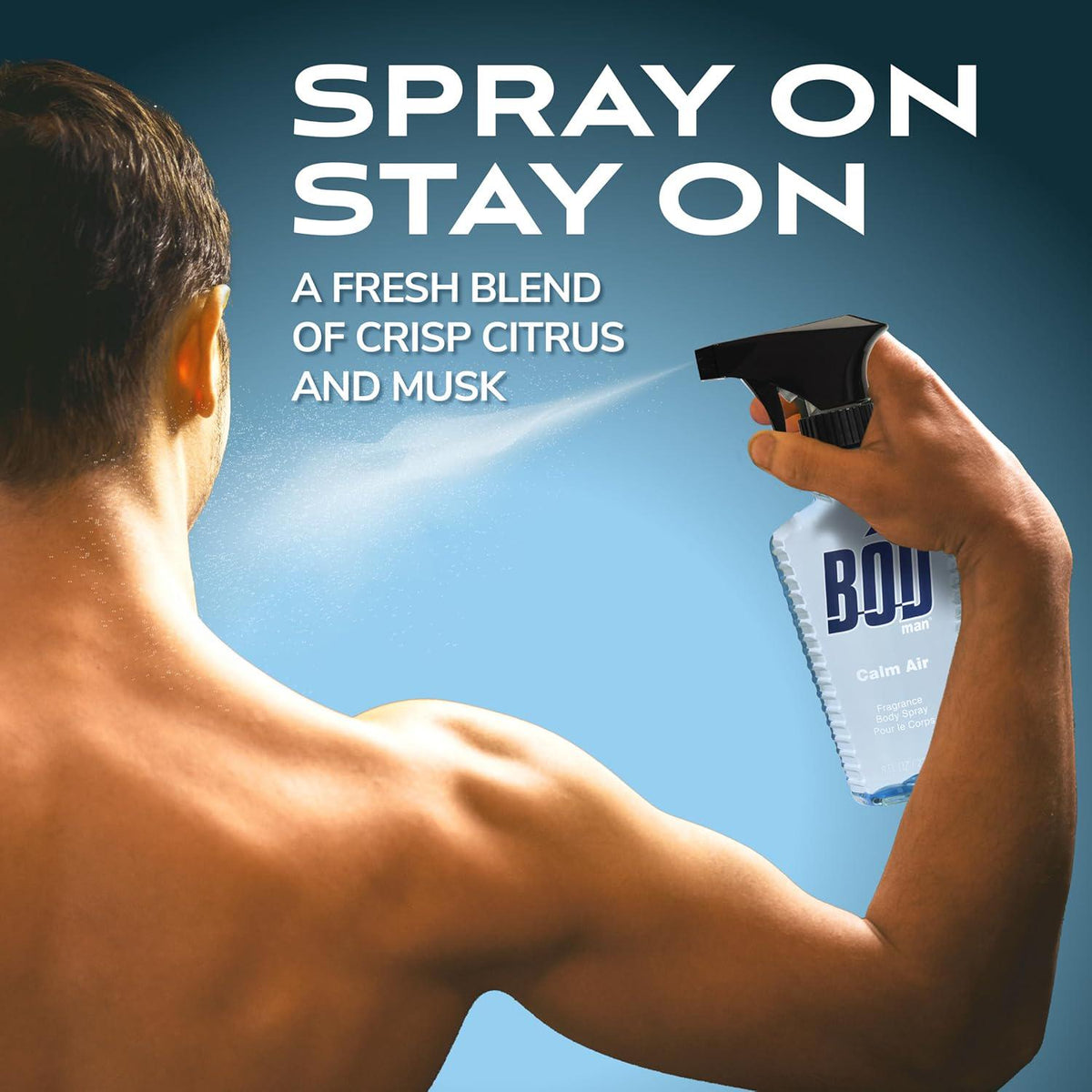 BOD Man Fragrance Body Spray, Calm Air, 8 Fl Oz,