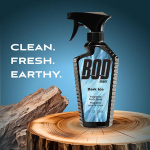 BOD Man Fragrance Body Spray, Dark Ice, 8 Fl Oz,