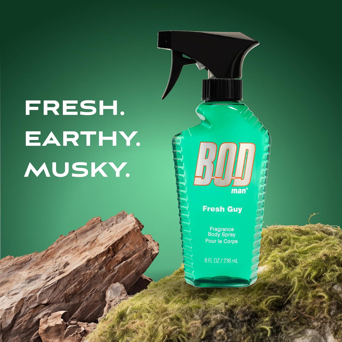 BOD Man Fragrance Body Spray, Fresh Guy, 8 Fl Oz (Pack Of 2),