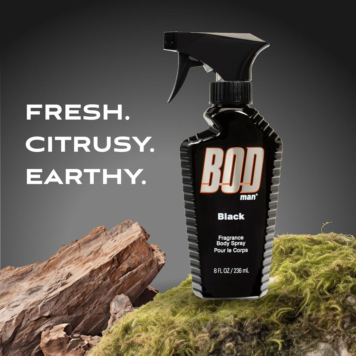 BOD Man Fragrance Body Spray, Black, 8 Fl Oz (Pack Of 2),