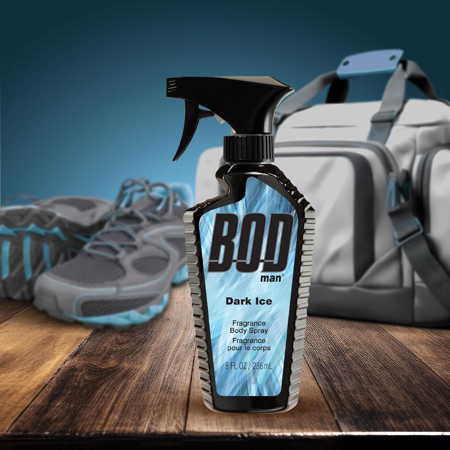 BOD Man Fragrance Body Spray, Dark Ice, 8 Fl Oz,