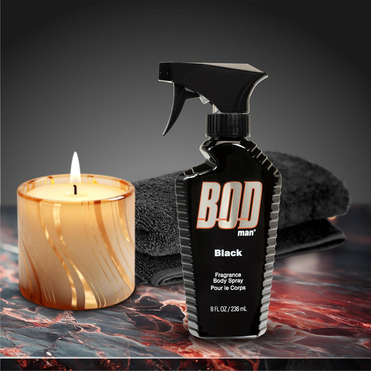 BOD Man Fragrance Body Spray, Black, 8 Fl Oz (Pack Of 2),