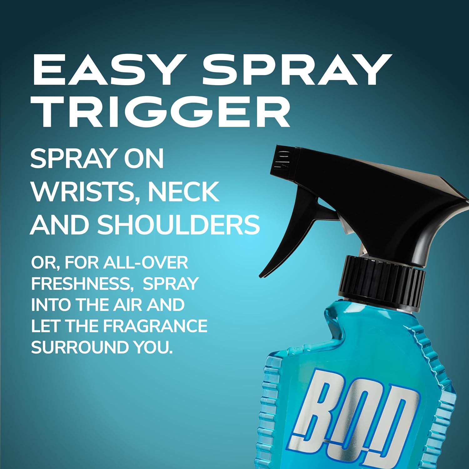 BOD Man Fragrance Body Spray, Blue Surf, 8 Fl Oz,