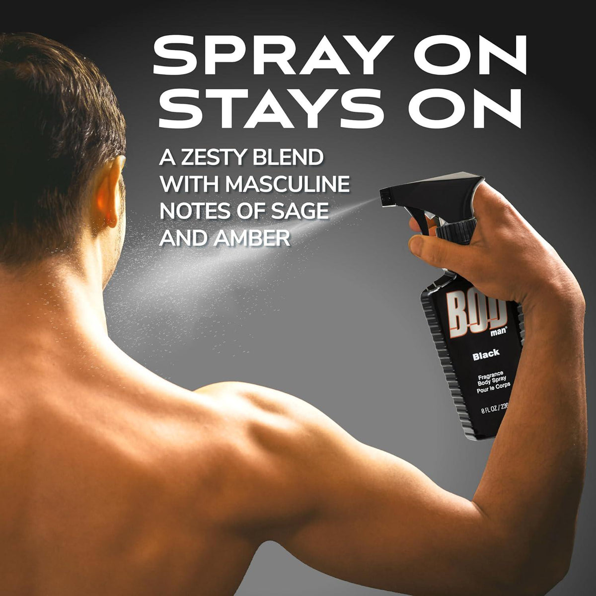 BOD Man Fragrance Body Spray, Black, 8 Fl Oz (Pack Of 2),
