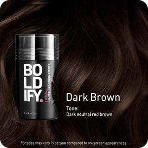 Boldify BOLDIFY Hair Fibers (12g) - Fill In Thinning And Fine Hair For An Instantly Fuller, Thicker Look - 14 Shades For Women And Men - Dark Brown