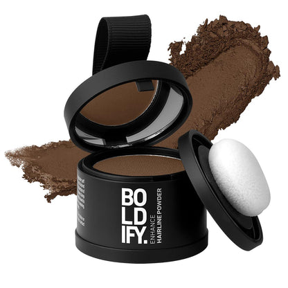 Boldify BOLDIFY Hairline Powder - Root Touch Up Hair Color For Gray Coverage - Bald Spot Concealing Hair Powder For Women And Men - 48-Hour Stain-Proof - Light Brown
