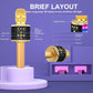 BONAOK Bluetooth Wireless Karaoke Microphone With LED Lights,4-in-1 Portable Handheld Mic With Speaker Karaoke Player For Singing Home Party Toys Birthday Gift For Kids Adults Girls Q78(Gold),645249270199