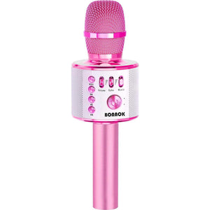 BONAOK Kids Karaoke Microphone, Wireless Bluetooth Microphone For Singing, Gift For Kids, Adults, Girls, Boys, Christmas Kids Toys Gifts For Ages 3, 4, 5, 6, 7, 8+ Years Old (Light Pinkcolor),