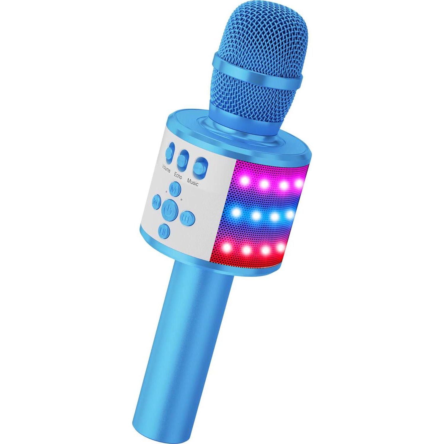 BONAOK Kids Karaoke Microphone Bluetooth Wireless Mic For Adults Singing Microphones With Speaker Disco Light Echo Sound Portable For Home Party Outdoor Gift Toys Q78(Blue),