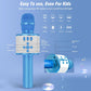 BONAOK Kids Karaoke Microphone Bluetooth Wireless Mic For Adults Singing Microphones With Speaker Disco Light Echo Sound Portable For Home Party Outdoor Gift Toys Q78(Blue),