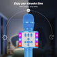 BONAOK Kids Karaoke Microphone Bluetooth Wireless Mic For Adults Singing Microphones With Speaker Disco Light Echo Sound Portable For Home Party Outdoor Gift Toys Q78(Blue),