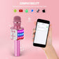 BONAOK Kids Karaoke Microphone Bluetooth Wireless Mic For Adults Singing Microphones With Speaker Disco Light Echo Sound Portable For Home Party Outdoor Gift Toys Q78(Light Pink),