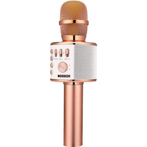 BONAOK Wireless Bluetooth Karaoke Microphone,3-in-1 Portable Handheld Karaoke Mic Speaker Machine Home Party Birthday For All Smartphones PC(Q37 Rose Gold),645249270045