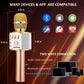 BONAOK Wireless Bluetooth Karaoke Microphone, 3-in-1 Portable Handheld Mic Speaker Machine For All Smartphones,Gifts For Girls Boys Kids Adults All Age Q37(Gold),645249270229