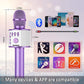 BONAOK Wireless Bluetooth Karaoke Microphone, 3-in-1 Portable Handheld Mic Speaker Machine For All Smartphones, For Girls Boys Kids Adults All Age Q37(Light Purple),