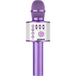 BONAOK Wireless Bluetooth Karaoke Microphone, 3-in-1 Portable Handheld Mic Speaker Machine For All Smartphones, For Girls Boys Kids Adults All Age Q37(Light Purple),
