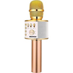 BONAOK Wireless Bluetooth Karaoke Microphone, 3-in-1 Portable Handheld Mic Speaker Machine For All Smartphones,Gifts For Girls Boys Kids Adults All Age Q37(Gold),645249270229