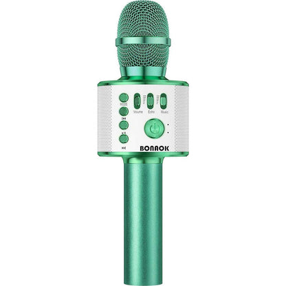 BONAOK Wireless Bluetooth Karaoke Microphone, 3-in-1 Portable Handheld Mic Speaker For All Smartphones, Gifts For Boys Kids Adults All Age Q37(Green),
