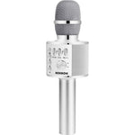 BONAOK Wireless Bluetooth Karaoke Microphone,3-in-1 Portable Handheld Mic Speaker For All Smartphones,Gifts For Kids Adults All Age Q37(Silver),