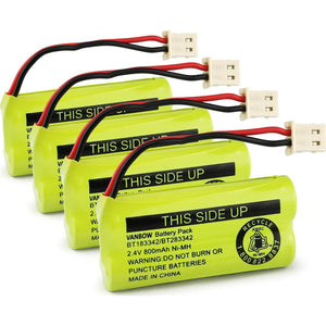 BT183342/BT283342 2.4V 800mAh Ni-MH Battery Pack, Compatible With AT&T VTech Cordless Phone Batteries BT166342/BT266342 BT162342/BT262342 CS6709 CS6609 CS6509 CS6409 EL52100 EL50003 (Pack 4),