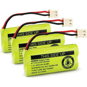 BT183342/BT283342 2.4V 800mAh Ni-MH Battery Compatible With AT&T VTech Cordless Phone Batteries BT166342/BT266342 BT162342/BT262342 CS6709 CS6609 CS6509 CS6409 EL52100 EL50003 (Pack 3),