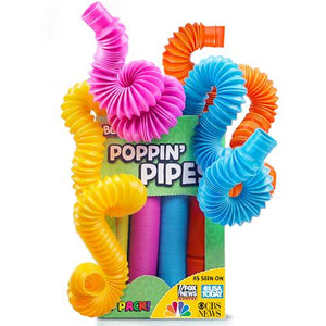 BunMo Pop Tubes Sensory Toys 3 to 4 Pack Large Non Mouthable Fidget Toys for Kids Toddler Learning Fun