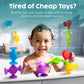BunMo Suction Bath Toys 10 Pack Connect Build Textured Sensory Toys for Fine Motor Skills and Bath Time Fun