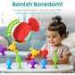 BunMo Suction Bath Toys 10 Pack Connect Build Textured Sensory Toys for Fine Motor Skills and Bath Time Fun