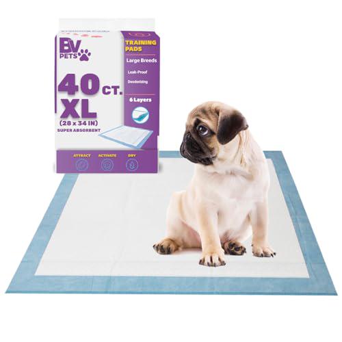 BV Extra-Large Puppy Pee Pads, 28"x34", 40 Ct, Leak-Proof, Odor Control, 6-Layer Design, XL Dogs