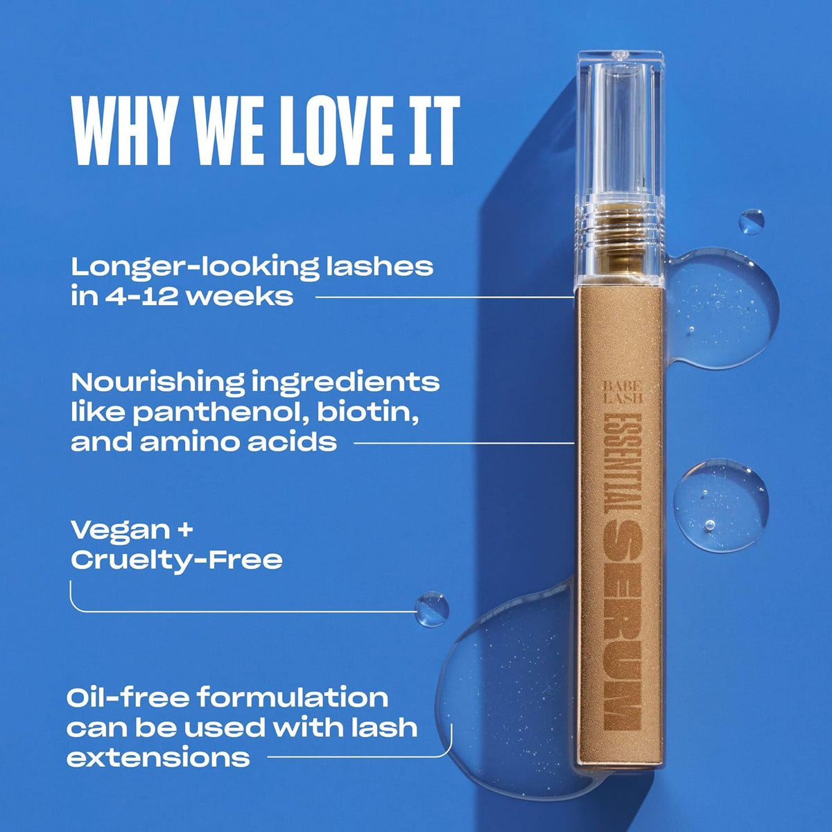Babe Original Lash Serum - Fuller And Longer Looking Eyelashes, Advanced Lash Enhancing Treatment For Natural Lashes, Extensions And Eyebrows, Vegan And Cruelty-Free