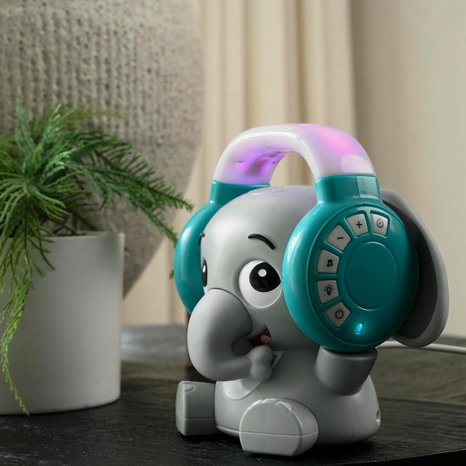 Baby Einstein Earl The Elephant Baby Sound Machine And Music Player, Included Music And Sounds, White Noise, Bluetooth, Stream Music, Multi-Color Night Light, Use Day And Night, Infant To Toddler,