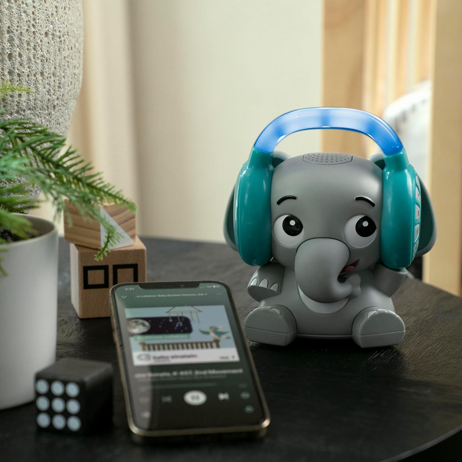 Baby Einstein Earl The Elephant Baby Sound Machine And Music Player, Included Music And Sounds, White Noise, Bluetooth, Stream Music, Multi-Color Night Light, Use Day And Night, Infant To Toddler,