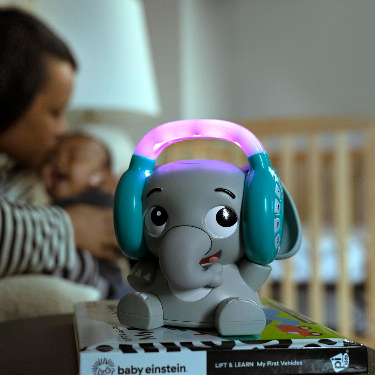 Baby Einstein Earl The Elephant Baby Sound Machine And Music Player, Included Music And Sounds, White Noise, Bluetooth, Stream Music, Multi-Color Night Light, Use Day And Night, Infant To Toddler,