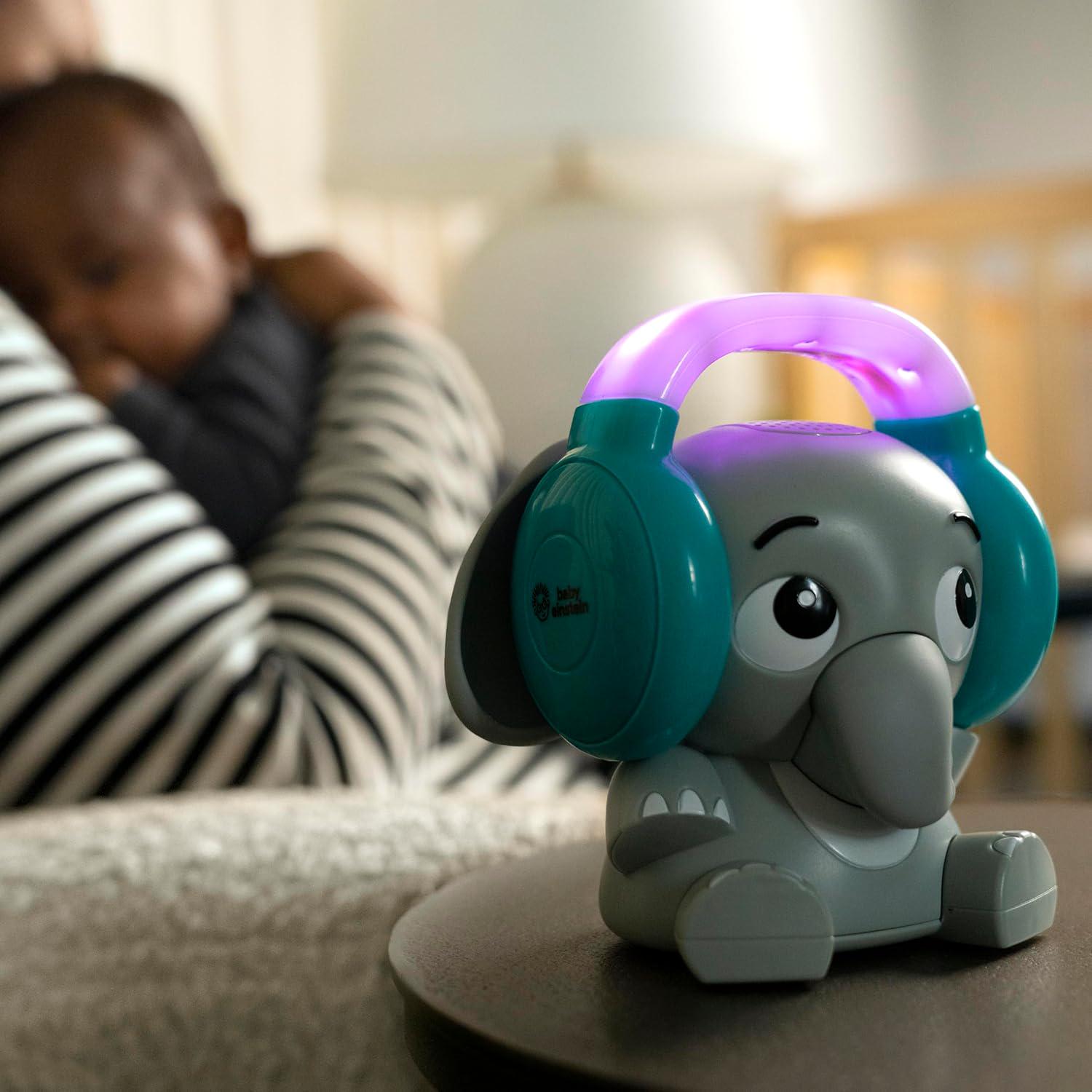 Baby Einstein Earl The Elephant Baby Sound Machine And Music Player, Included Music And Sounds, White Noise, Bluetooth, Stream Music, Multi-Color Night Light, Use Day And Night, Infant To Toddler,