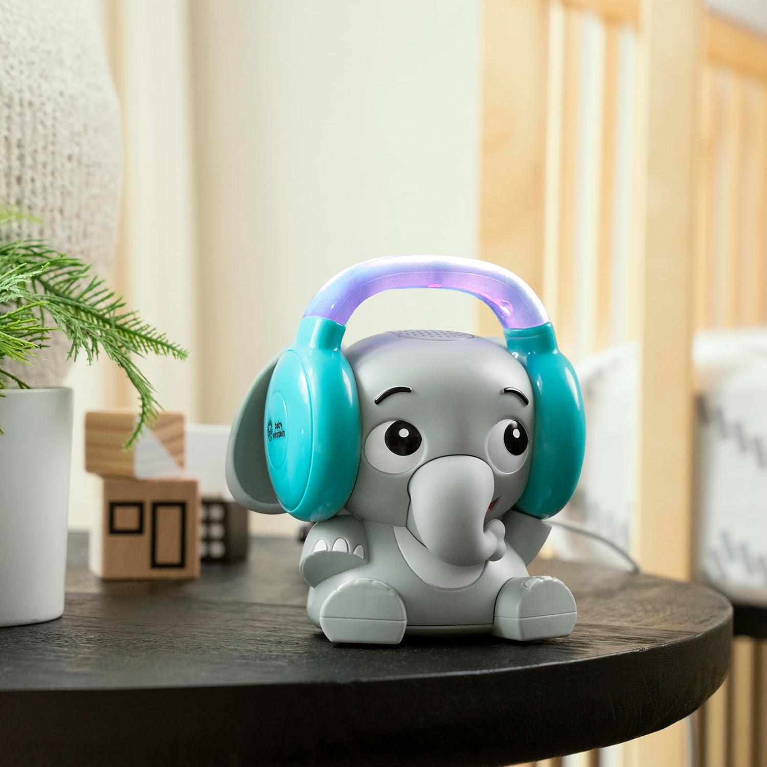 Baby Einstein Earl The Elephant Baby Sound Machine And Music Player, Included Music And Sounds, White Noise, Bluetooth, Stream Music, Multi-Color Night Light, Use Day And Night, Infant To Toddler,