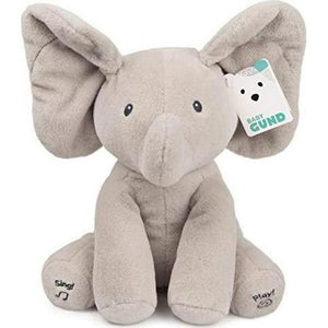 Baby Gund Animated Flappy Elephant, 12", Gray Plush Toy, Sings & Flaps Ears, For Babies Ages 0+