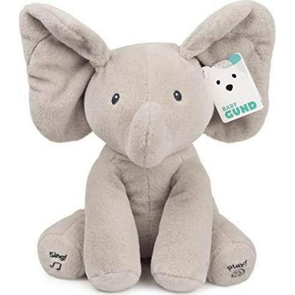 Baby Gund Animated Flappy Elephant, 12", Gray Plush Toy, Sings & Flaps Ears, For Babies Ages 0+