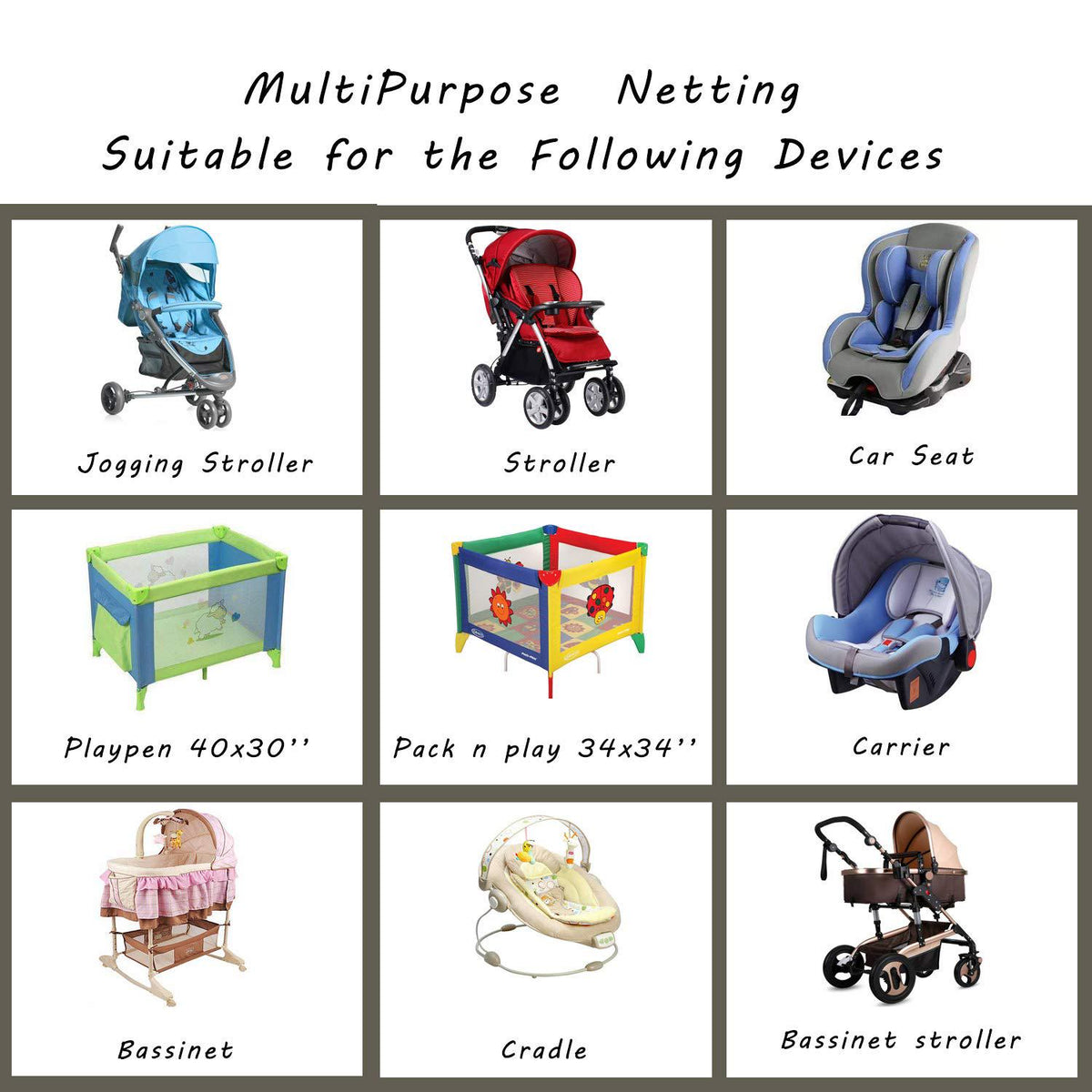 Baby Mosquito Net For Stroller With Storage Bag, Stroller Netting Mosquito With Organizer For Cribs, Infant Car Seat Insect Mesh Net, Easy Installation,Black Pink White (White),705604458843