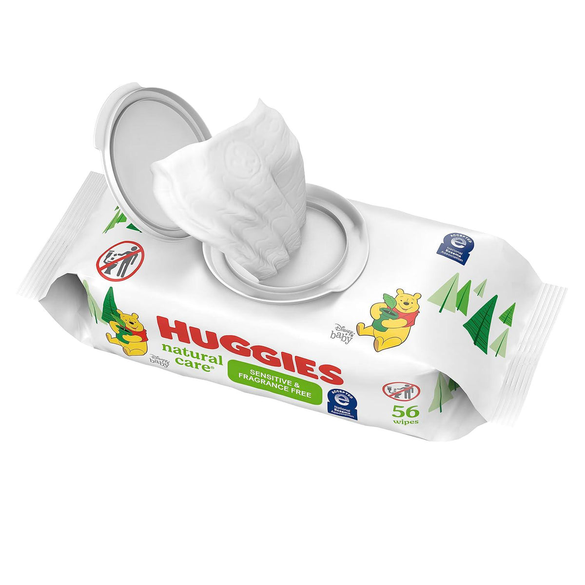 Baby Wipes, Huggies Natural Care Sensitive Baby Diaper Wipes, Unscented, Hypoallergenic, 1 Flip-Top Packs (56 Wipes Total),