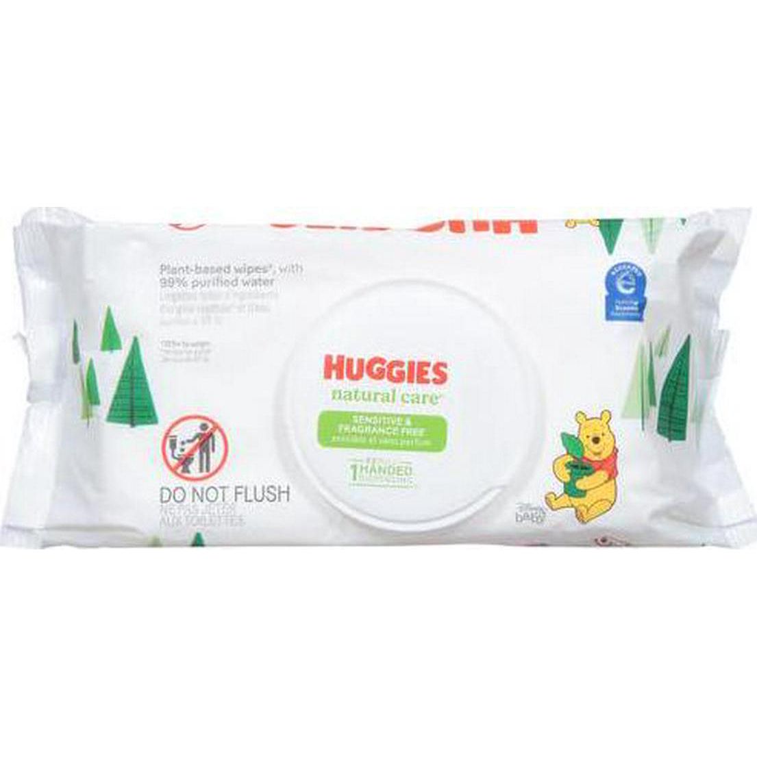 Baby Wipes, Huggies Natural Care Sensitive Baby Diaper Wipes, Unscented, Hypoallergenic, 1 Flip-Top Packs (56 Wipes Total),
