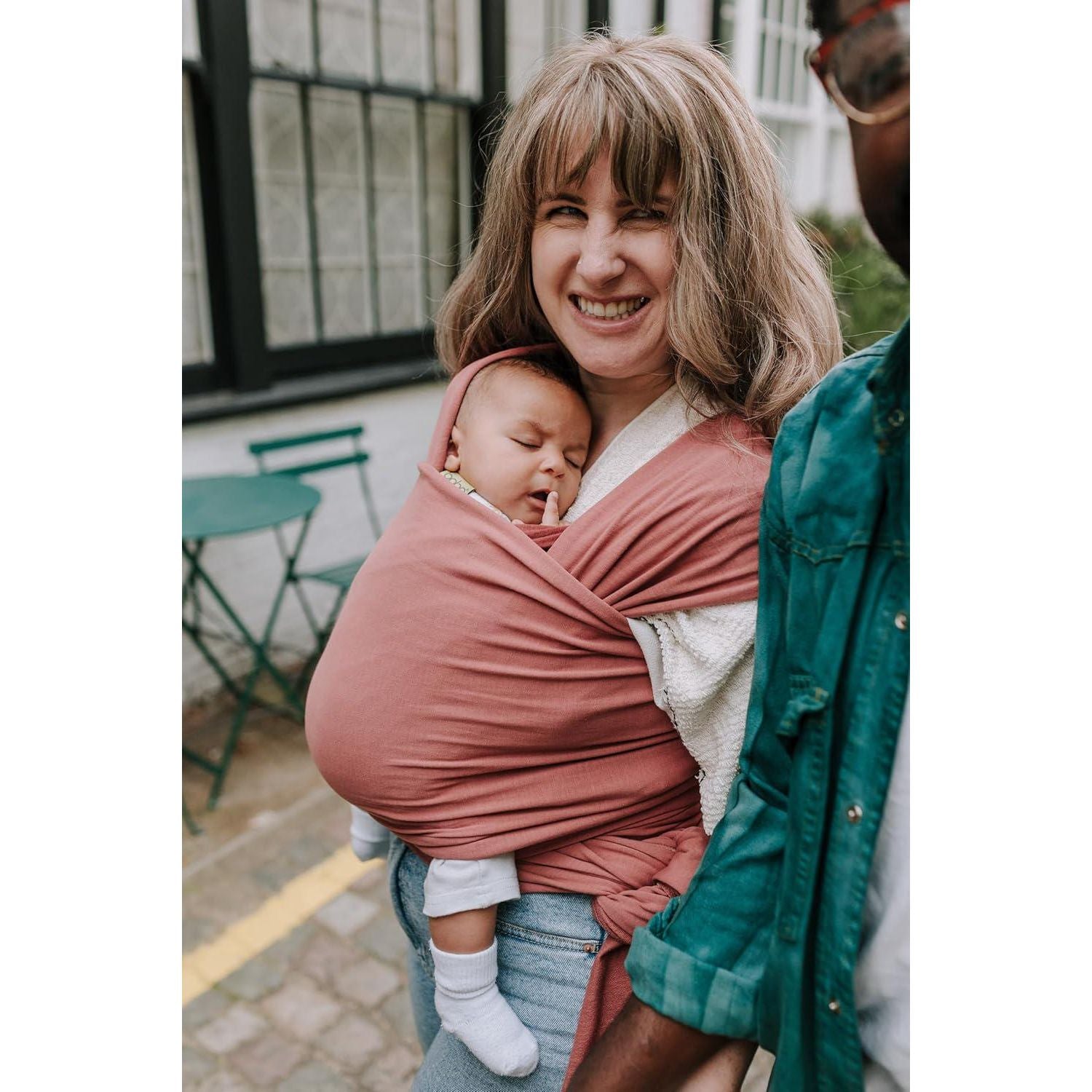 Baby Wrap Carrier Sling For Newborns To Toddlers - Stretchy Hands-Free Baby Carrier 7-35 Lbs (Dusty Pink),