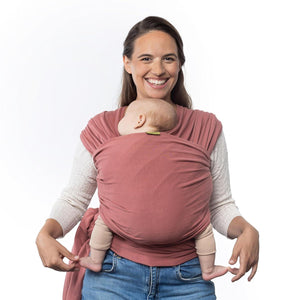 Baby Wrap Carrier Sling For Newborns To Toddlers - Stretchy Hands-Free Baby Carrier 7-35 Lbs (Dusty Pink),