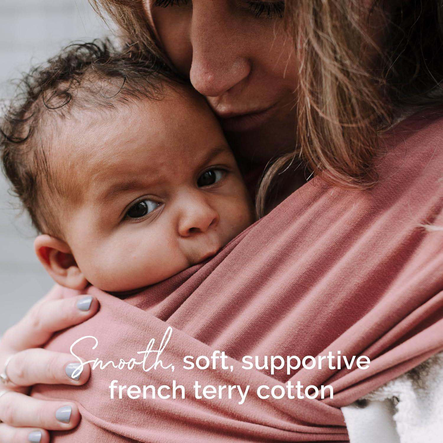Baby Wrap Carrier Sling For Newborns To Toddlers - Stretchy Hands-Free Baby Carrier 7-35 Lbs (Dusty Pink),
